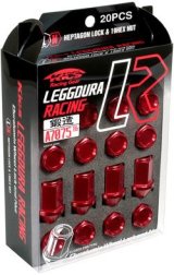 Project Kics 12X1.25 Black Leggdura Racing Lug Nuts (Laser Logo) - 20 PCS thumbnail 2