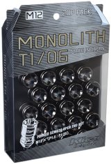 Project Kics 12 x 1.25 Glorious Black T1/06 Monolith Lug Nuts - 20 Pcs thumbnail 1