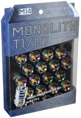 Project Kics 14 x 1.5 Neochrome T1/07 Monolith Lug Nuts - 20 Pcs thumbnail 1