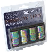 Project Kics 14 x 1.5 Neochrome T1/07 Monolith Lug Nuts - 4 Pcs thumbnail 1