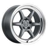 Kansei K14G Roku 18x9.5in / 5x120 BP / 38mm Offset / 72.56mm Bore - Grey & Machined Lip Wheel thumbnail 1