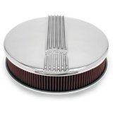 Edelbrock Air Cleaner Classic Series Round Aluminum Top Cloth Element 14In Dia X 3 9In Polished thumbnail 1