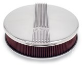 Edelbrock Air Cleaner Classic Series Round Aluminum Top Cloth Element 14In Dia X 3 9In Polished thumbnail 4