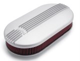 Edelbrock Air Cleaner Classic Series Oval Aluminum 17 5In X 9 35In X 4 45In Dual Carburetor thumbnail 2