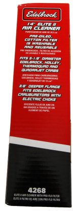 Edelbrock Air Cleaner Elite II 14In Diameter w/ 3In Element Standard Height Polished thumbnail 4