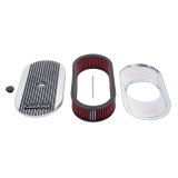 Edelbrock Air Cleaner Elite II Oval Single 4-Bbl Carb 2 5In Red Element Polished thumbnail 4
