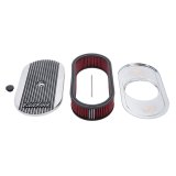 Edelbrock Air Cleaner Elite II Oval Single 4-Bbl Carb 2 5In Red Element Polished thumbnail 6