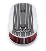 Edelbrock Air Cleaner Elite II Oval Dual-Quad Carbs 2 5In Red Element Polished thumbnail 3