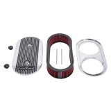 Edelbrock Air Cleaner Elite II Oval Dual-Quad Carbs 2 5In Red Element Polished thumbnail 4