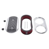 Edelbrock Air Cleaner Elite II Oval Dual-Quad Carbs 2 5In Red Element Polished thumbnail 6
