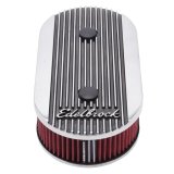 Edelbrock Air Cleaner Elite II Oval Dual-Quad Carbs 2 5In Red Element Polished thumbnail 8