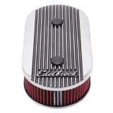 Edelbrock Air Cleaner Elite II Oval Dual-Quad Carbs 2 5In Red Element Polished thumbnail 9