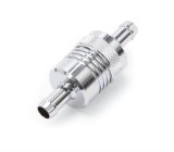 Edelbrock Fuel Filter Aluminum 3In X 01/ 1/8In 3/8In Inlet/Outlet Chrome thumbnail 1