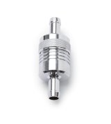 Edelbrock Fuel Filter Aluminum 3In X 01/ 1/8In 3/8In Inlet/Outlet Chrome thumbnail 2