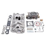 Edelbrock Manifold And Carb Kit Performer Eps Small Block Chevrolet 1957-1986 Natural Finish thumbnail 3