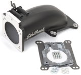 Edelbrock Ultra Low Profile Intake Elbow 90mm Throttle Body to Square-Bore Flange Black Finish thumbnail 4
