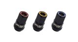 Wheel Mate Muteki HR38 Open End Lug Nuts 12x1.25 Black Chrome / Blue Ring thumbnail 1