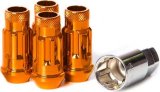 Wheel Mate Muteki SR48 Open End Locking Lug Nut Set of 4 - Orange 12x1.50 48mm thumbnail 1
