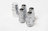 Wheel Mate Muteki SR48 Open End Locking Lug Nut Set of 4 - Satin Silver 12x1.50 48mm thumbnail 1