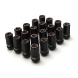 Wheel Mate Muteki HR50 Open End Lug Nuts - Black w/ Red Ring 14x1.50 thumbnail 1