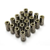 Wheel Mate Muteki HR50 Open End Lug Nuts - Titanium Chrome w/ Yellow Ring 14x1.50 thumbnail 1