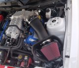 JLT 10-14 Ford Mustang GT500 Black Textured Big Air Intake Kit w/Red Filter - Tune Req thumbnail 1