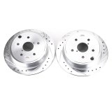 Power Stop 15-19 Subaru WRX Rear Evolution Drilled & Slotted Rotors - Pair thumbnail 1
