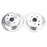 Power Stop 15-19 Subaru WRX Rear Evolution Drilled & Slotted Rotors - Pair thumbnail 2