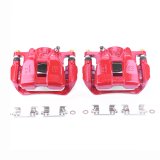 PowerStop Performance Powdercoated Brake Calipers for 2013-2018 ACCORD, 2016-2019 HR-V - S7106 Calipers, Red Calipers, Stock Series, Cast Iron, Red Powdercoated, Front, use on Honda®, Pair thumbnail 1