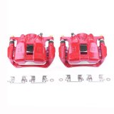 PowerStop Performance Powdercoated Brake Calipers for 2013-2018 ACCORD, 2016-2019 HR-V - S7106 Calipers, Red Calipers, Stock Series, Cast Iron, Red Powdercoated, Front, use on Honda®, Pair thumbnail 2