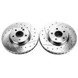 Power Stop 17-19 Audi A4 Front Evolution Drilled & Slotted Rotors - Pair thumbnail 1