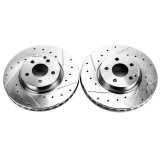 Power Stop 17-19 Audi A4 Front Evolution Drilled & Slotted Rotors - Pair thumbnail 2