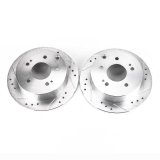 Power Stop 06-12 Mitsubishi Eclipse Rear Evolution Drilled & Slotted Rotors - Pair thumbnail 2