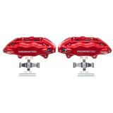 PowerStop Performance Powdercoated Brake Calipers for 2004-2014 IMPREZA, 2015-2017 WRX STI - S3698 Calipers, Performance, Stock Series, Aluminum, Red Powdercoated, 4-piston, Front, Subaru, Pair thumbnail 1