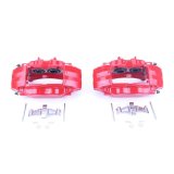 PowerStop Performance Powdercoated Brake Calipers for 2004-2014 IMPREZA, 2015-2017 WRX STI - S3698 Calipers, Performance, Stock Series, Aluminum, Red Powdercoated, 4-piston, Front, Subaru, Pair thumbnail 2