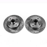 Power Stop 99-02 Volkswagen Cabrio Rear Evolution Drilled & Slotted Rotors - Pair thumbnail 1
