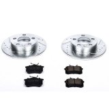 PowerStop Z23 Evolution Sport Brake Upgrade Kits for 2000-2006 TT - K848 Pads and Rotors, Sport, Cross-Drilled/Slotted Surface, Iron, Zinc Plated, 9.130 in. Diameter, Carbon Fiber Ceramic Pads, Kit thumbnail 1