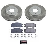 PowerStop Z17 Evolution Plus Semi-Coated Rotor Brake Kits SC2090 and Pad Combo, Semi-Coated, Front, Solid Surface Rotors, Ceramic Pads, Chevrolet, Pontiac, Saturn, Suzuki, Kit thumbnail 1