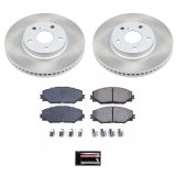 PowerStop Z17 Evolution Plus Semi-Coated Rotor Brake Kits SC3054 and Pad Combo, Semi-Coated, Front, Solid Surface Rotors, 11.65 in. O.D., Ceramic Pads, Pontiac, Scion, Toyota, Kit thumbnail 1