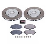 PowerStop Z17 Evolution Plus Semi-Coated Rotor Brake Kits SC3118 and Pad Combo, Semi-Coated, Front, Solid Surface Rotors, Ceramic Pads, Chrysler, Dodge, Ram, Volkswagen, Kit thumbnail 1