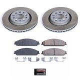 PowerStop Z17 Evolution Plus Semi-Coated Rotor Brake Kits SC4599 and Pad Combo, Semi-Coated, Front, Solid Surface Rotors, 12.40 in. O.D., Ceramic Pads, Ford, Mercury, Kit thumbnail 1