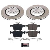 PowerStop Z17 Evolution Plus Semi-Coated Rotor Brake Kits SC7084 and Pad Combo, Semi-Coated, Rear, Solid Surface Rotors, 12.20 in. O.D., Ceramic Pads, Audi, Volkswagen, Kit thumbnail 1