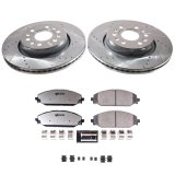 PowerStop Z36 Truck and Tow Brake Upgrade Kits K8843-36 Rotor Pad Combos, Upgrade, Front, Cross-drilled/Slotted Rotors, Carbon Fiber Ceramic Pads, Jeep, Ram, Kit thumbnail 4