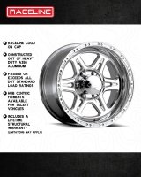 Raceline 886 Renegade 17x9in / 5x127 BP / 0mm Offset / 83.82mm Bore - Polished Wheel thumbnail 5