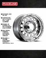 Raceline 887 Rock Crusher 17x9in / 8x165.1 BP / 0mm Offset / 130.81mm Bore - Polished Wheel thumbnail 4
