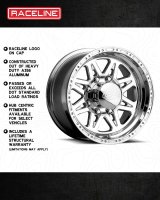 Raceline 888 Renegade 17x9in / 8x170 BP / -12mm Offset / 130.81mm Bore - Polished Wheel thumbnail 8