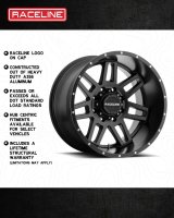 Raceline 931B Injector 17x9in / 8x165.1 BP / 0mm Offset / 125.2mm Bore - Satin Black Wheel thumbnail 5
