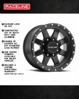 Raceline 935B Defender 18x9in / 5x139.7 BP / 18mm Offset / 107.95mm Bore - Satin Black Wheel thumbnail 4