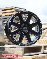 Raceline 940M Hostage 18x9in / 8x165.1 BP / 0mm Offset / 125.2mm Bore - Black & Milled Wheel thumbnail 4