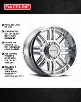 Raceline 948C Split 20x9in / 6x139.7 BP / 0mm Offset / 106.1mm Bore - Chrome Wheel thumbnail 5